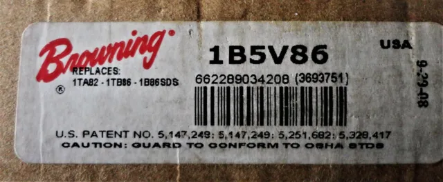 Browning 1B5V86 1 Groove Split Taper Sheave, A,B, 5V Belt, 8.88-Inch OD