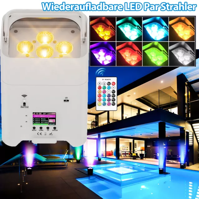 Akku LED Par Strahler Uplight 108W LED RGBWA+UV WiFi/DMX/APP Party Bühnenlicht