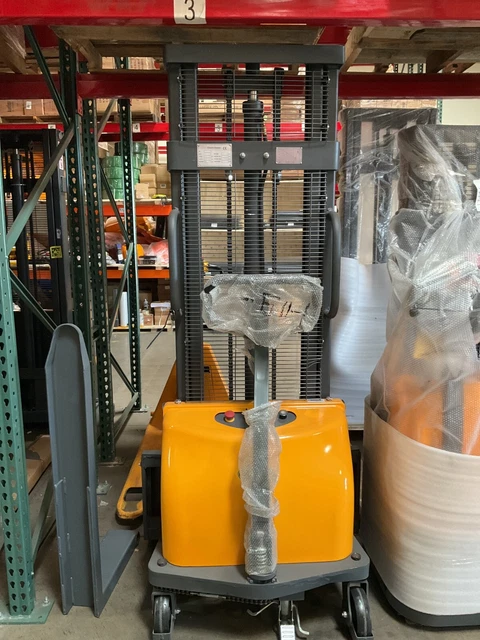 APOLLOLIFT Used 2200lb Semi Electric Stacker 118" Lift Fixed Legs for EU Pallets