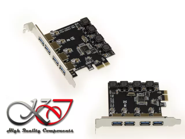 Carte Contrôleur USB 3.0 Sur Port PCI-E // HIGH POWER 8A // PCIe 1x