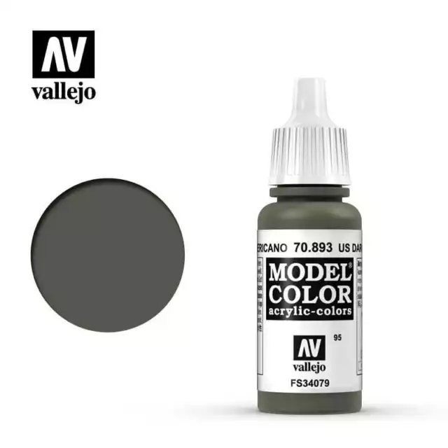 VALLEJO MODEL COLOR 095 US DARK GREEN 70893 (FS34079) 17ml (Acrylic Paint)