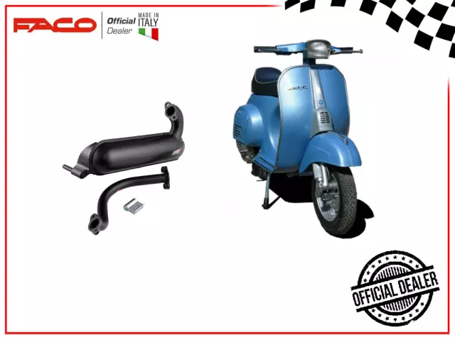 Marmitta Faco Scarico Espansione A Siluro Nera Per Vespa 50 Special L R N Tutti