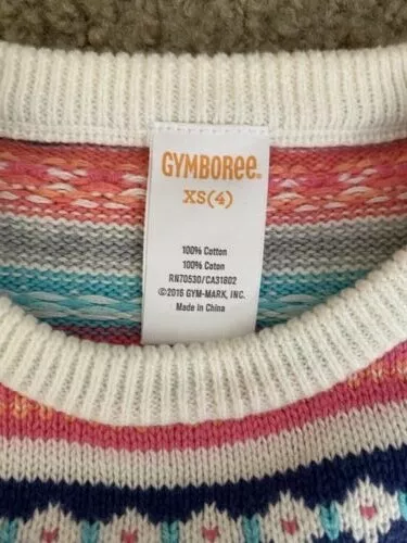Set ragazze Gymboree: maglione e gonna jacquard 100 cotone multicolore taglia 4 3
