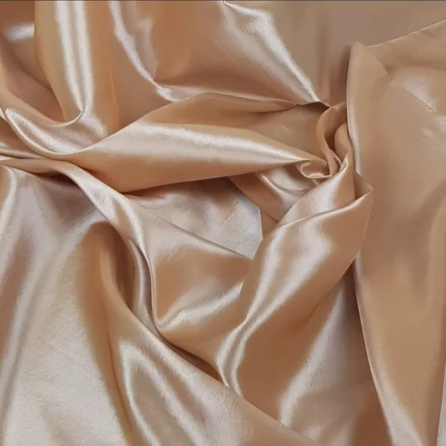 Beige Taffeta Fabric Silk & Satin Look Crisp Feel, Bridal Dress Wedding