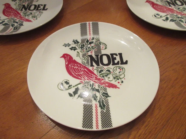 “NOEL” Better Homes & Gardens 4 Appetizer Plates- 8 1/2” NWT 3