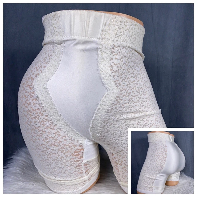 Vintage Inner Secrets XL Girdle Panty Long Leg Open Gusset Second Skin Satin