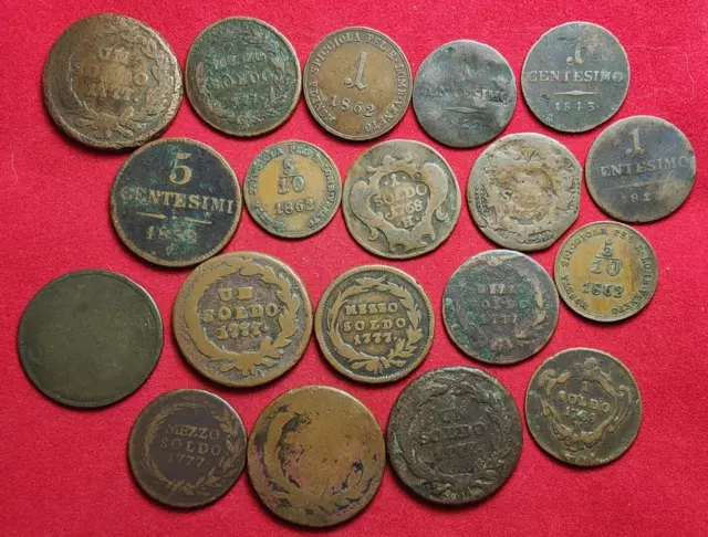 Regno Lombardo Veneto Lotto di 19 monete da classificare si parte da 1€