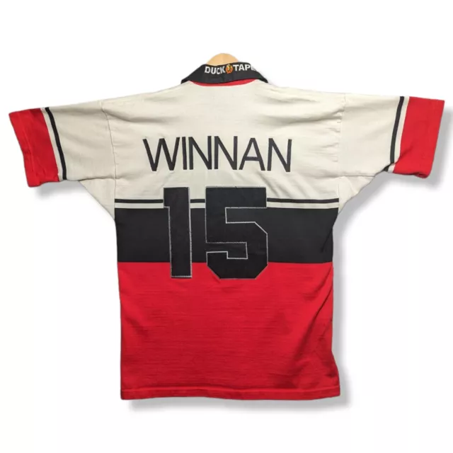 SARACENS ADRYAN WINNAN Signed Rugby Shirt CANTERBURY Away 2001/2002 Vintage