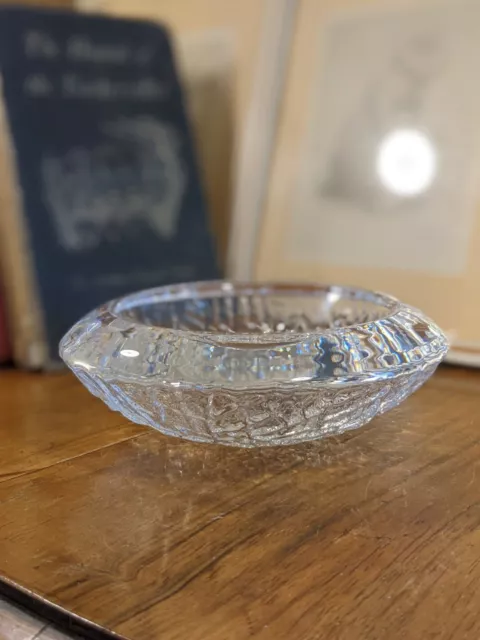 Fab Vintage Orrefors Scandinavian Crystal Textured Art Glass 'Discus' Bowl Dish