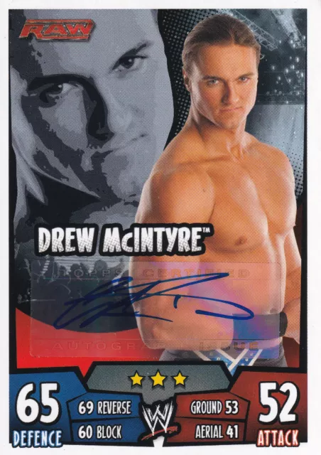 2011 Topps WWE Drew McIntyre Autograph Issue Slam Attax Rumble Near Mint