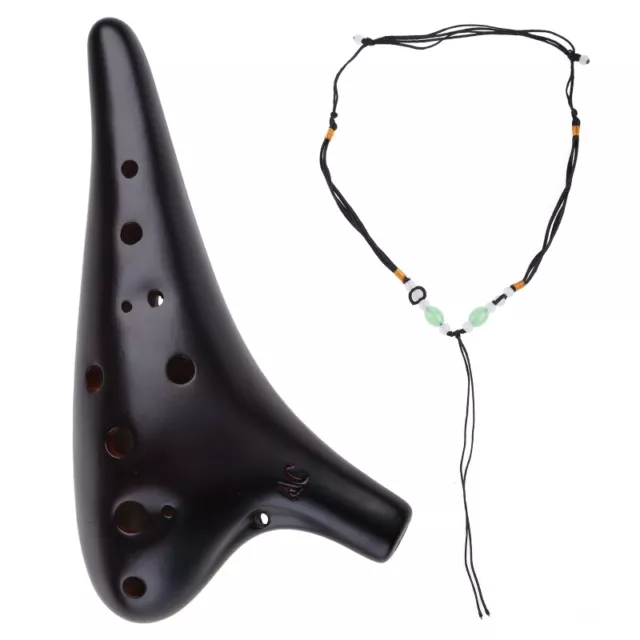 12 Hole Ocarina Musical Instrument Kit with Neck Strap Cord for Kids Gift