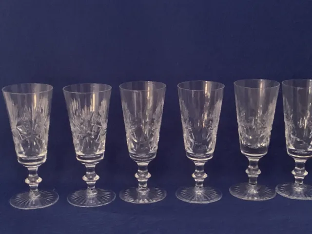 Edinburgh Crystal Set of Six Star of Edinburgh Champagne Flute Glass Signed