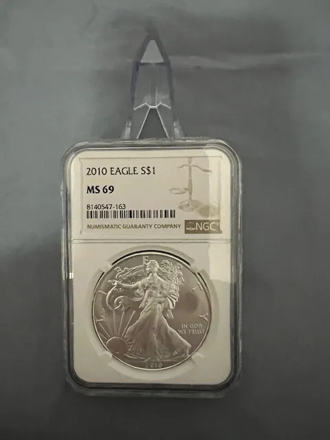 2010 $1 American Silver Eagle NGC MS69 Brown Label