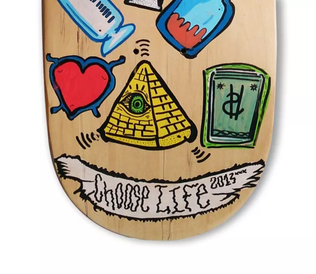 skateboard by @matdisseny - skate art recycled deck "Choose life" 3