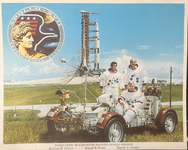 Original 1972 NASA Photo Astronauts of Apollo 17 Eleventh Manned Mission