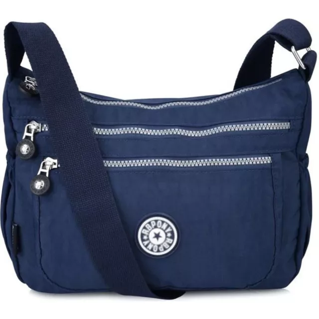 Sac Bandoulière Femme Casual Sac à Main Nylon pour Voyage Bleu Multifonctionnel