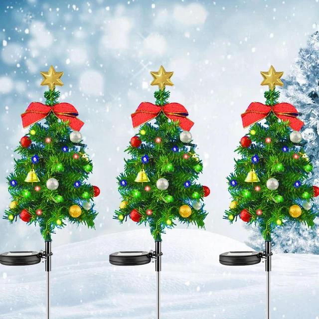 Solar Garden Lights Christmas Tree Outdoor Pathway Yard Patio Lights Decorations