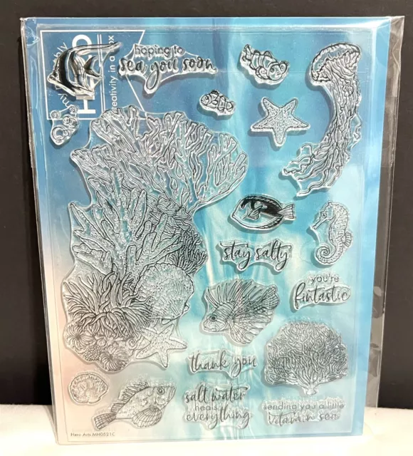 My Hero Arts Kit Montlhy MAY 2021 Fish Ocean Sea Rubber Stamps Dies