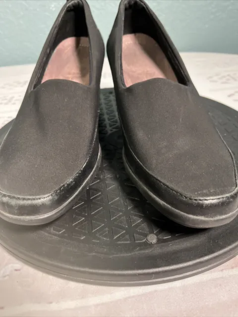 CLARKS EVERYDAY ACTIVE Air Shoes Black Wedge Comfort Walking Slip On Sz ...
