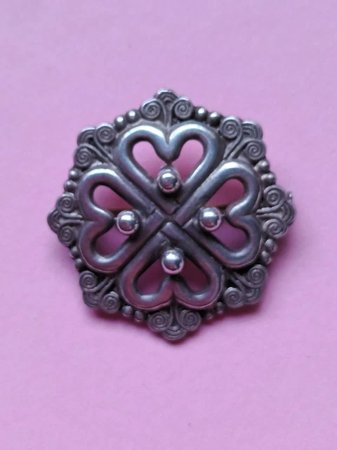 Pendentif Cœur Breton KELT En Argent - Bijou Vintage Des Années 1930 - Très Bon état