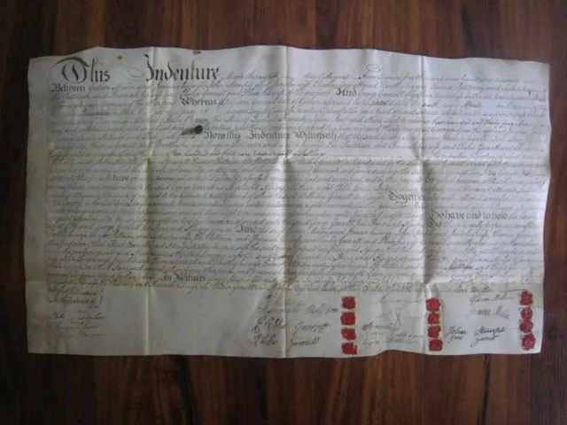 1796 INDENTURE on VELLUM, 12 WAX SEALS..Phila. PA...15 Signtures..24'' x 14''