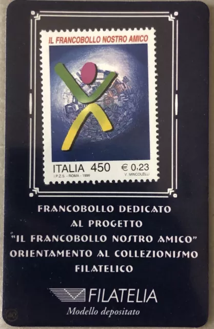 Italia 1999 Il Francobollo Nostro Amico 450 Lire € 0,23 Tessera Filatelica