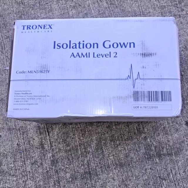 Tronex AAMI Level 2 Disposable Isolation Gowns, Yellow MLN51625Y 100ct