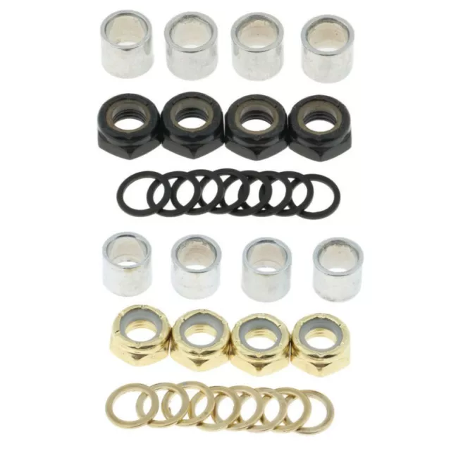 Skateboard Bearing Spacers +Washers +Nuts Speed Kit Longboard Repair Tools