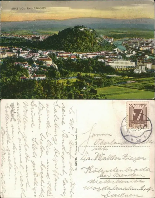 Ansichtskarte Graz Blick auf den Ort 1925