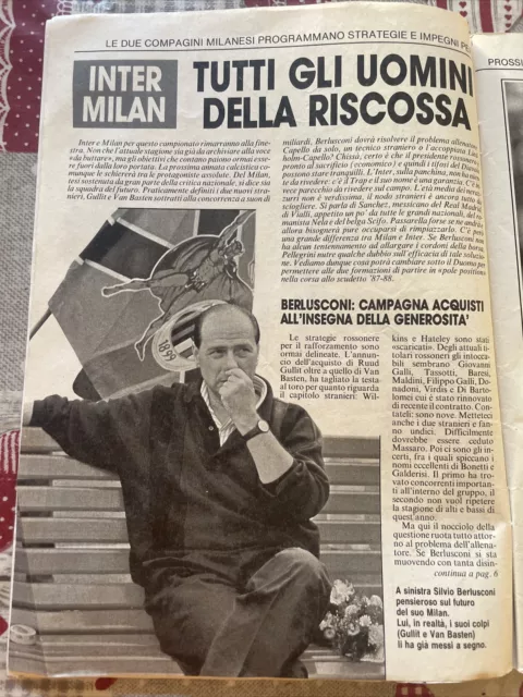 INTREPIDO 7.4.1987 Rivista SILVIO BERLUSCONI calcio Milan VASCO Zenga Collezione