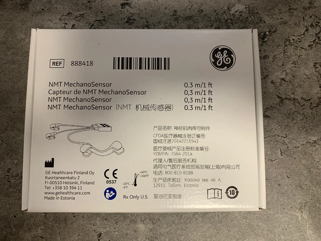 GE NMT REUSABLE Adult Neuromuscular Transmission MechanoSensor - 888418 ...