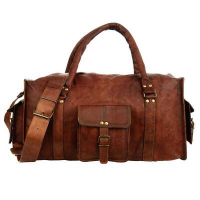 Leather Duffle Bag Men Travel Weekender Large Handmade Brown Overnight Luggage