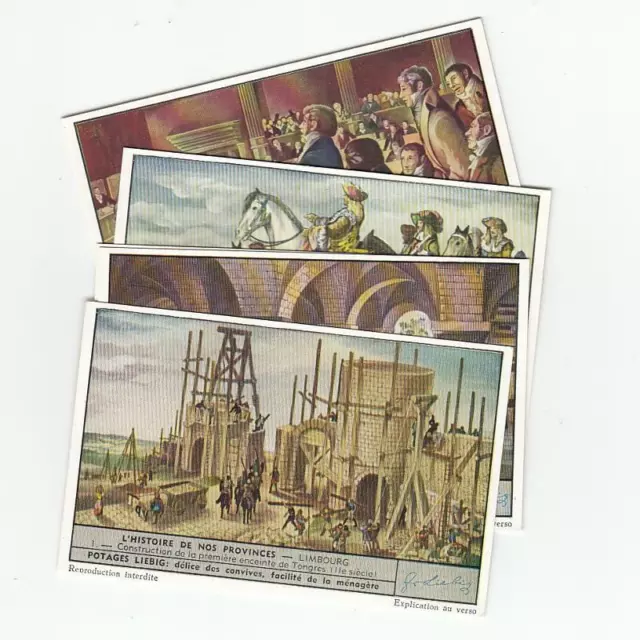 History of Limburg - Belgium - 6 Liebig trade cards - san1526bel issued in 1951