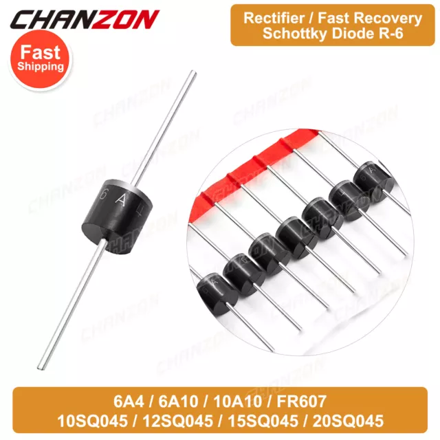 20pcs A4/6A10/10A10 R-6 Schottky Barrier Fast Recovery Rectifier Diode 45V 1000V