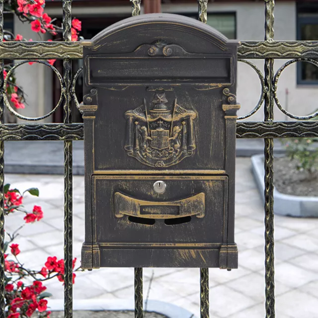 Bronze Large Letter Box Post Mail Box Wall Mounted Post Box Lockable With Keys