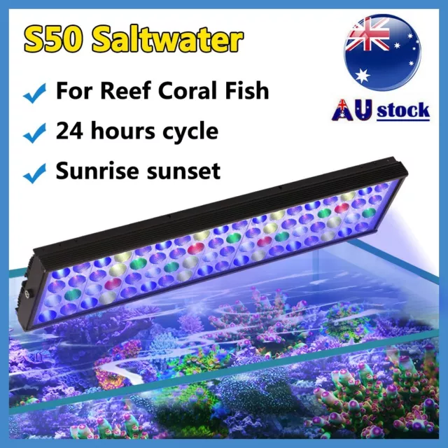 PopBloom S50 Reef Full Spectrum Aquarium LED Lighting 2ft Marine Aqua Fish Tank