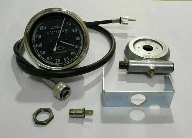 Compteur De Vitesse Smiths Réplique Noir - 100mm, 180 MPH, Filetage M18x1.5, Pour Tracteur/véhicule Ancien