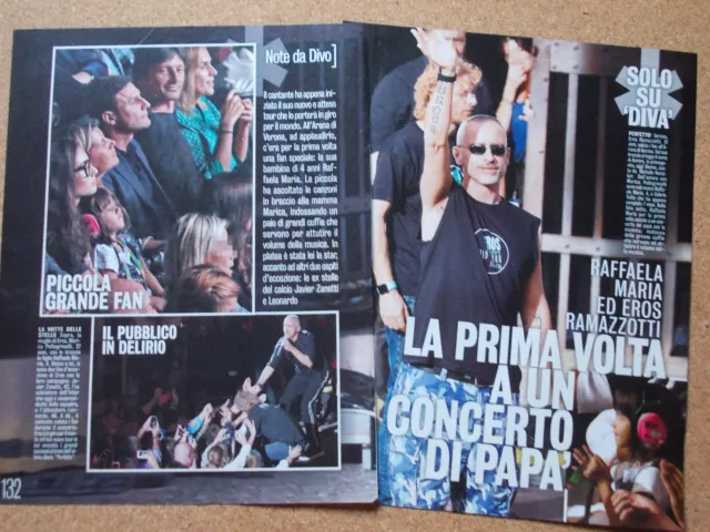 Italian Clipping Ritaglio 2015 EROS RAMAZZOTTI prima volta concerto 2 PAGINE