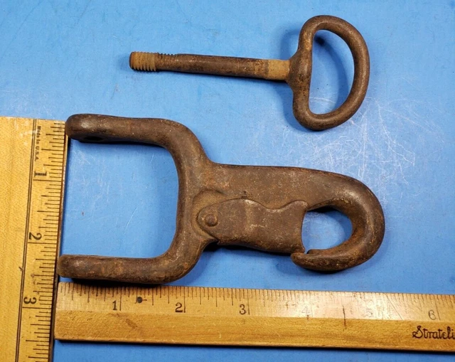 Vintage Snap Hook Carabiner 2" Roller Threaded Clevis Winch Rotating Tie Down 4