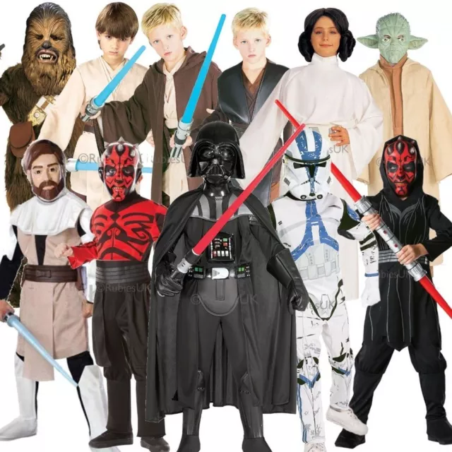 Child Official STAR WARS Girls Boys Fancy Dress Costume Darth Vader Leia Luke