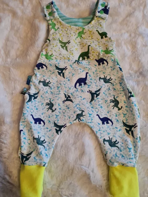 Strampler Baby 62 68 Junge Dino grün body Handmade Geburt Geschenk Jersey