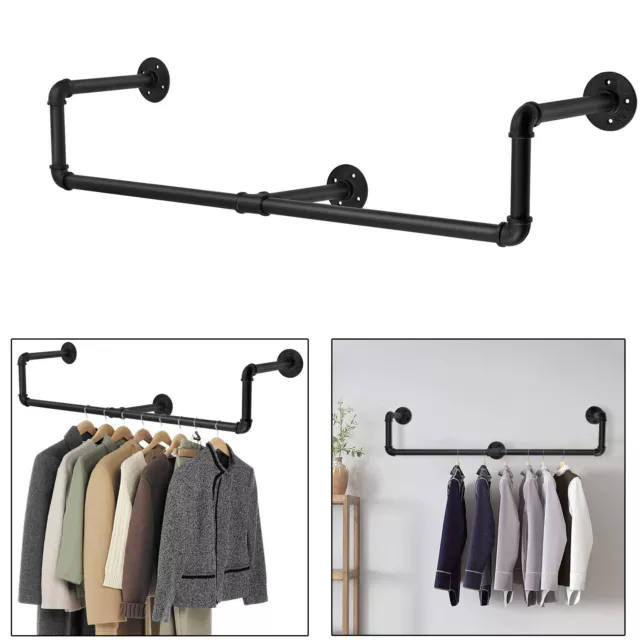 Heavy Duty Industrial Pipe Clothes Rail Hanging Garment Rack Display Shelf DIY