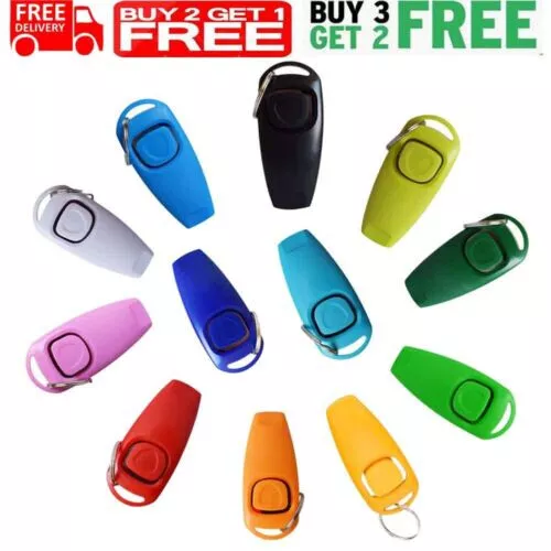 2IN1 cane clicker pipa addestramento Regno Unito, animale domestico cane-gatto, richiamo, stop abbaiare↕