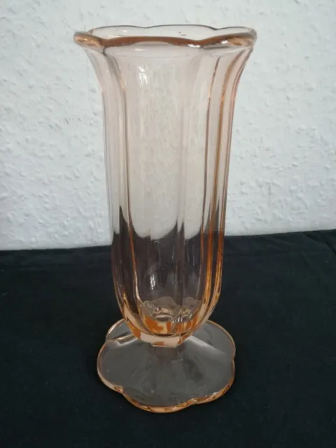 Schöne alte Vase Rosalin Pressglas, Vintage, Höhe 18,5 cm