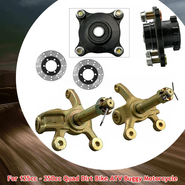 Front Steering Strut Knuckle Spindle+Brake Wheel Hub For 125cc-250cc ATV Go Kart