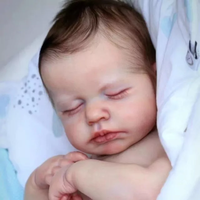 19 inch Lifelike Sleeping Newborn Reborn Doll Baby Full Silicone Body Cloth Gift