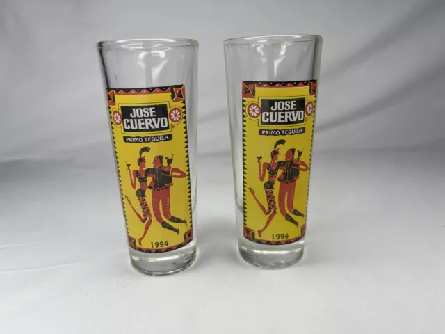 Vintage 1994 Jose Cuervo Primo Tequila Collectible Tall Shot Glass 3-1/2"