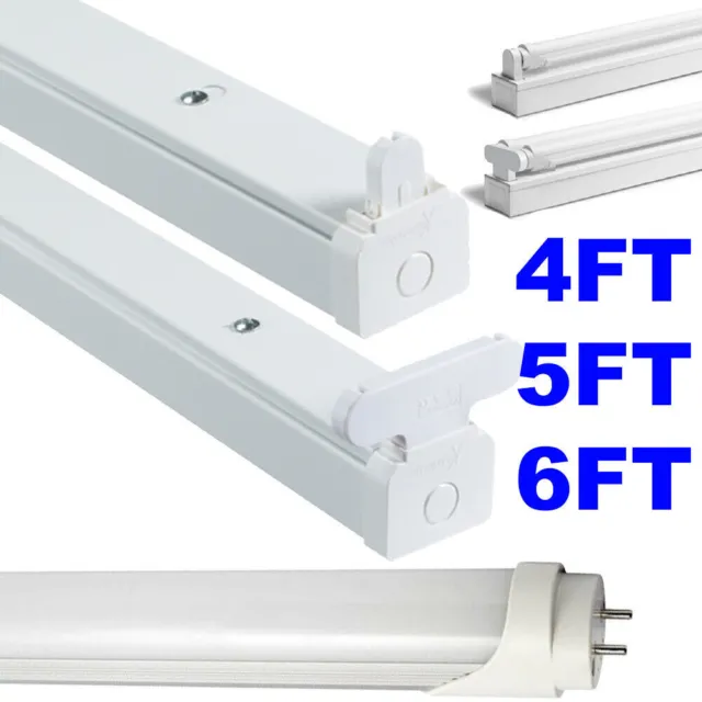 Single Twin T8 LED Batten Tube Fitting Fluorescent Double Wall Light 4FT 5FT 6FT