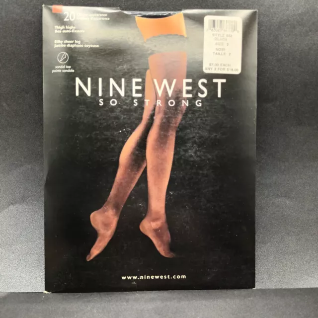 Nine West So Strong Style 922 Black Size 2 Nylons Silky Sheer Thigh Highs
