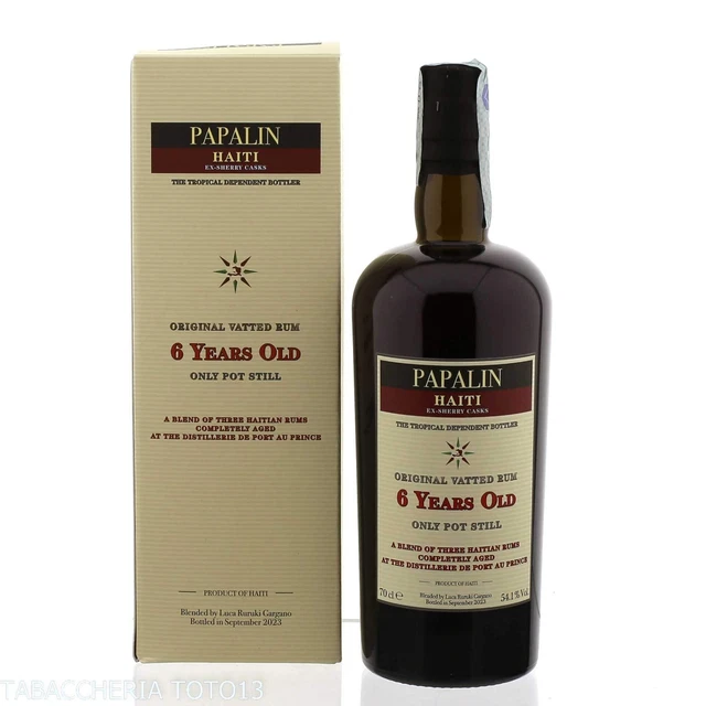 Papalin 6 yo finest blend of old rums ex sherry cask By Velier Vol.54,1% Cl.70